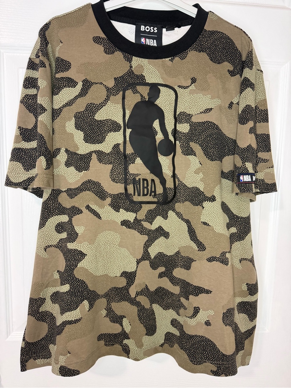 BOSS NBA Logo Tee - Black, White & Red & Blue